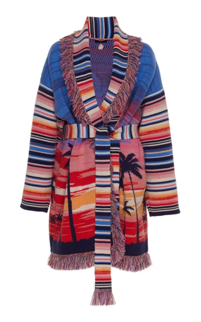 Shop Alanui Malibu Sunset Cashmere-blend Cardigan In Multi