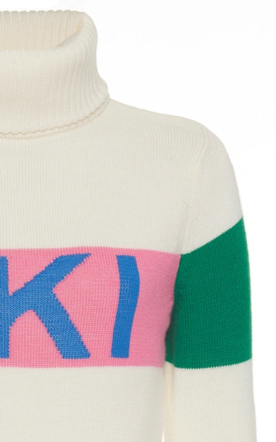 Shop Perfect Moment Ski Intarsia-knit Wool Sweater In White