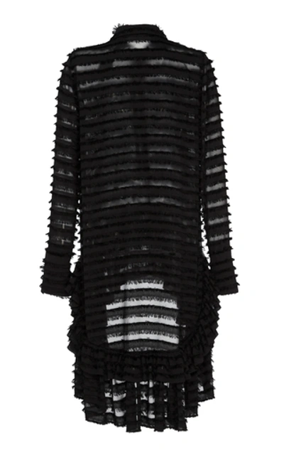 Shop Anais Jourden Confetti Ruffled Black Tulle Shirtdress