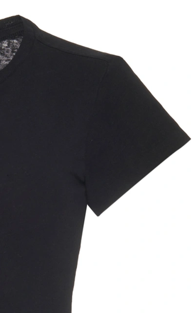 Shop Re/done Cotton-jersey Bodysuit In Black