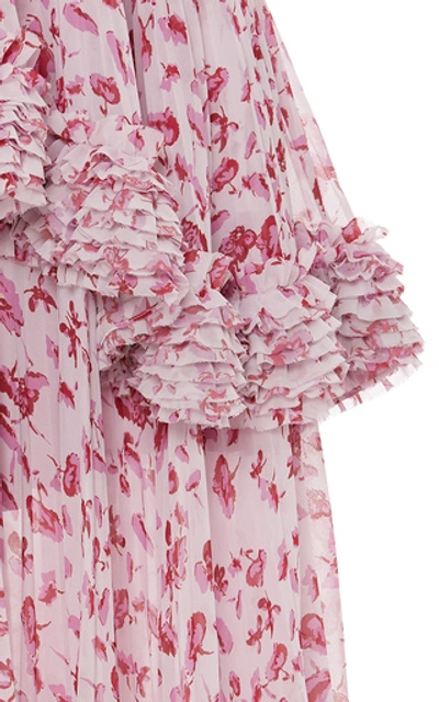 Shop Amur Nita Floral-printed Chiffon Midi Skirt