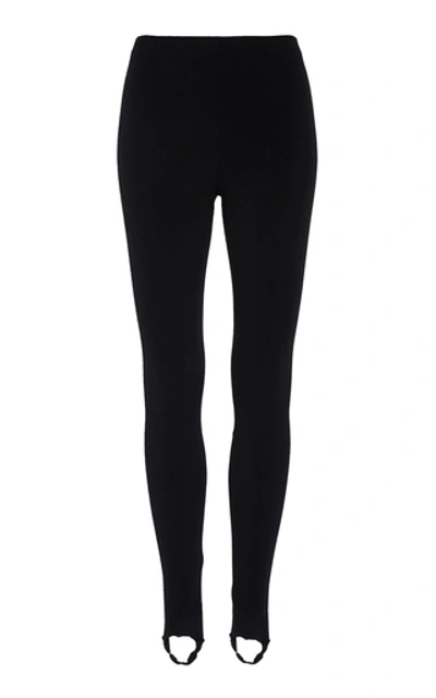 Shop A.w.a.k.e. Stirrup Stretch-jersey Leggings In Black