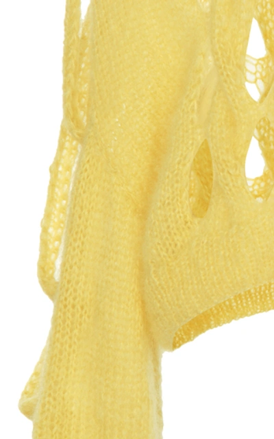 Shop Loewe Open-knit Mohair Sweater In Yellow