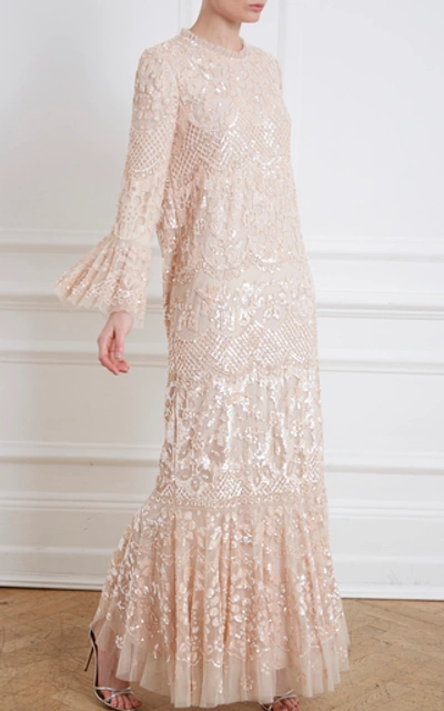 Shop Needle & Thread Snowdrop Sequin-embellished Tulle Gown In Pink