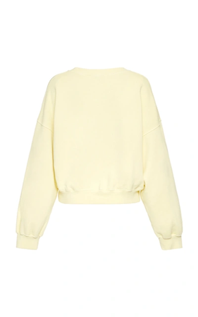 Shop Agolde Balloon Sleeve Cotton Sweatshirt In Yellow