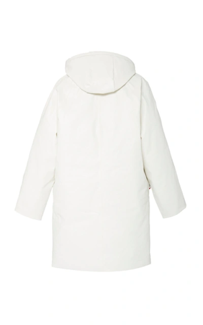 Shop Kassl Oil Puffer Hooded Coated Cotton-blend Coat In White