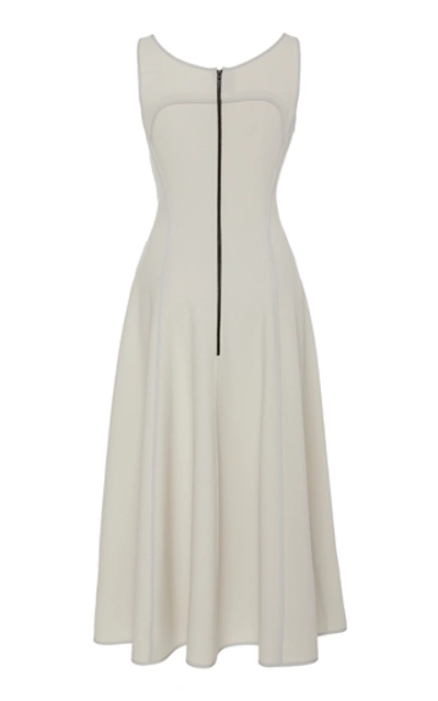 Shop Narciso Rodriguez Double Face Wool Dress In Neutral