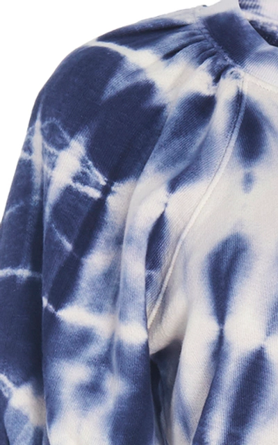 Shop Ulla Johnson Rocha Tie-dye Cotton-fleece Top In Blue