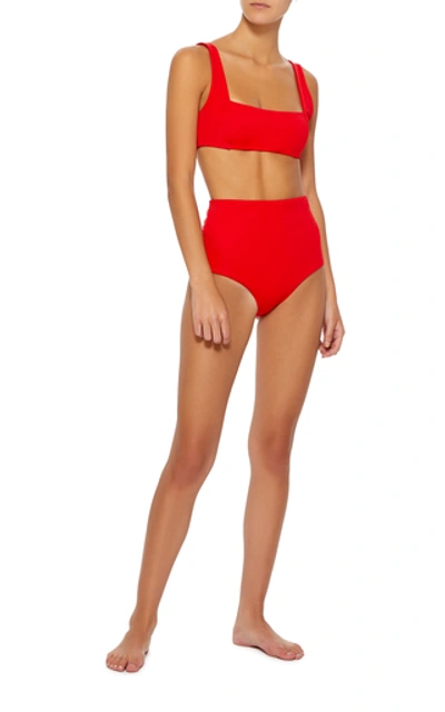 Shop Mara Hoffman Meli Bikini Top In Red