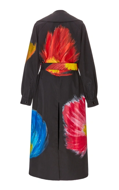 Shop Jonathan Cohen Hand Painted Cotton Trench Coat In Black