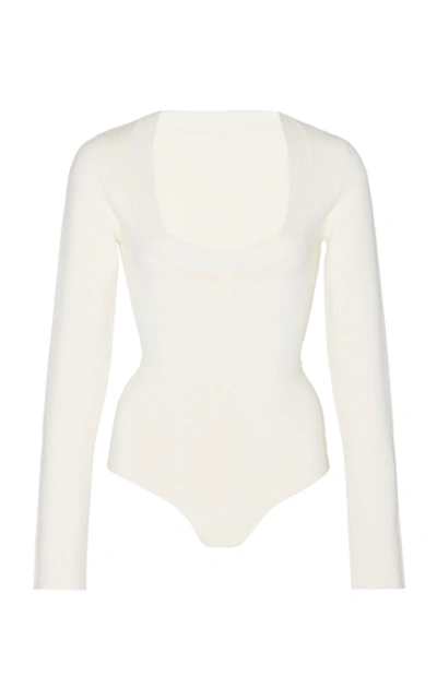 Shop Khaite Women's Kerry Stretch-jersey Bodysuit In White