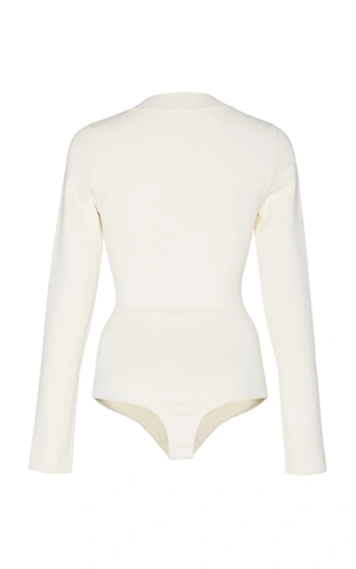 Shop Khaite Women's Kerry Stretch-jersey Bodysuit In White