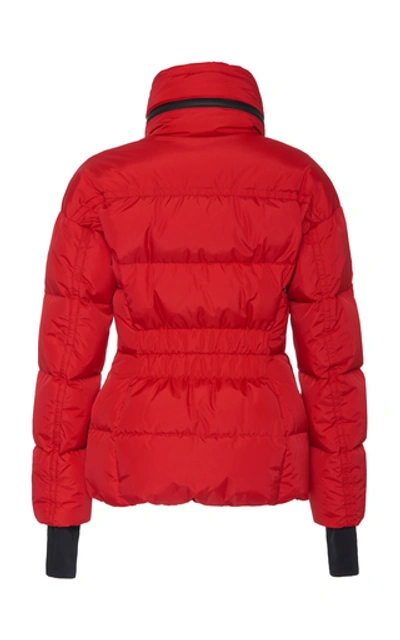 Shop Moncler Dixence High Neck Puffer Jacket In Red
