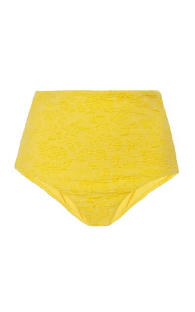 Shop Mara Hoffman Lydia High-rise Bikini Bottom In Yellow