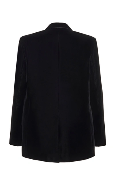 Shop Alexander Wang Mixed Button Velvet Blazer In Black