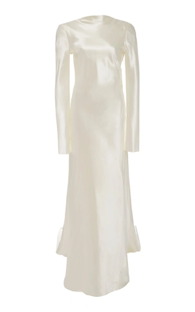 Shop Danielle Frankel Women's Simone Silk-blend Gown In White