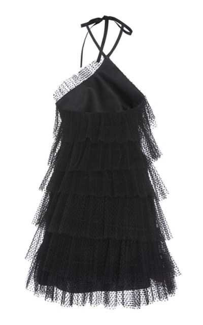 Shop Alexis Raina Tiered Tulle Mini Dress In Black