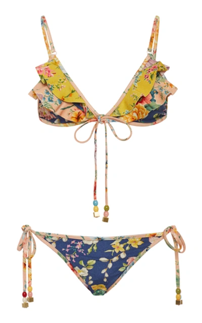 Shop Zimmermann Zinna Spliced Floral Bikini