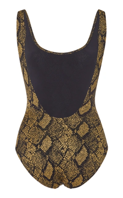 Shop Solid & Striped Anne-marie Snake-print Swimsuit In Python