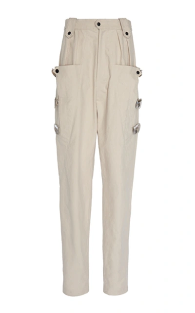 Shop Isabel Marant Yerris High Waisted Cargo Pants In Neutral