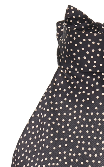 Shop Alexis Vartan Polka-dot Open-back Top In Navy