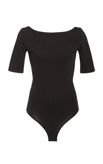 Shop Acne Studios Eman Stretch-cotton Bodysuit In Black