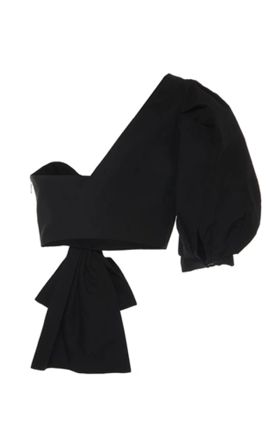 Shop Acler Glendale Cold-shoulder Cropped Top In Black