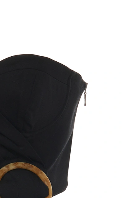 Shop Acler Glendale Cold-shoulder Cropped Top In Black