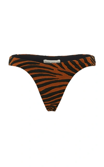 Shop Mara Hoffman Reva Printed Low-rise Bikini Bottoms In Animal