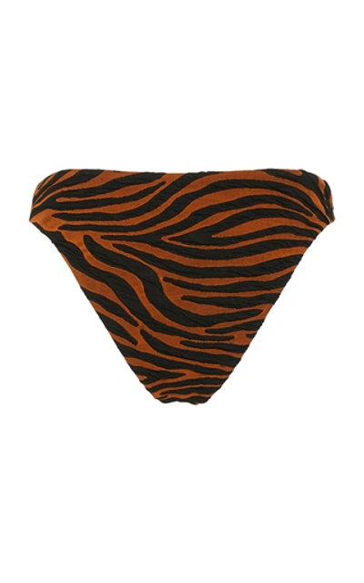 Shop Mara Hoffman Reva Printed Low-rise Bikini Bottoms In Animal