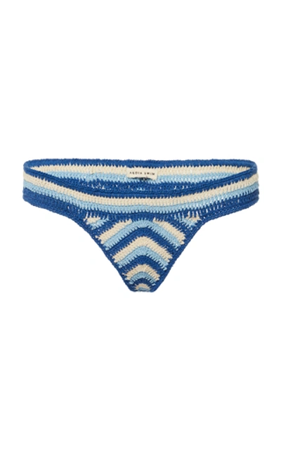 Shop Akoia Swim Iris Crocheted Cotton Bikini Set In Blue