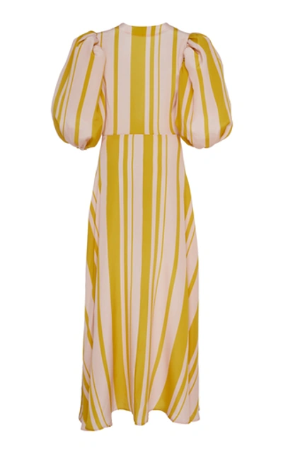 Shop Silvia Tcherassi Fidelia Tie-front Striped Silk Crepe De Chine Maxi Dress In Pink