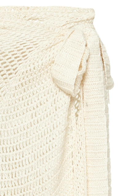 Shop Akoia Swim Cecile Crocheted Cotton Maxi Skirt In White