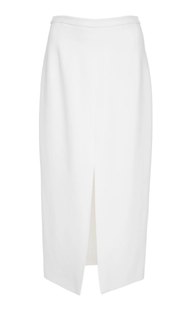 Shop Michael Kors Crepe Midi Skirt In White