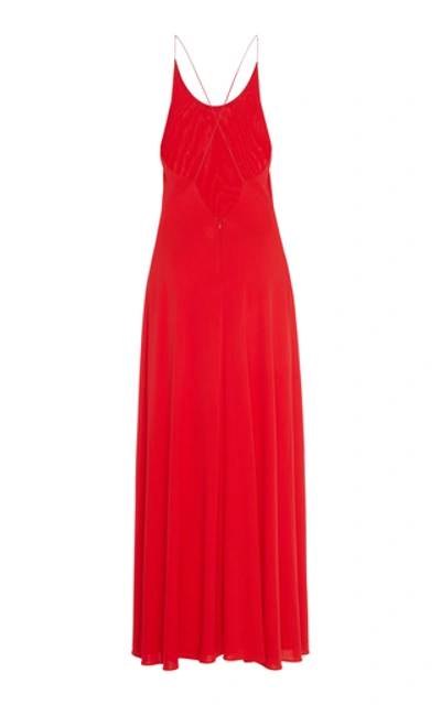 Shop Rosetta Getty Crepe Maxi Dress In Red