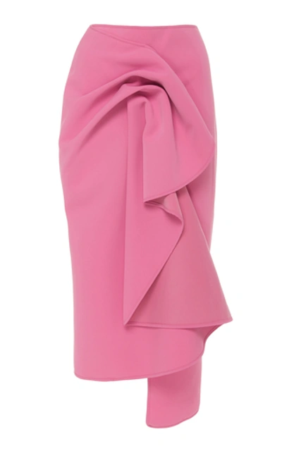 Shop Acler Crawford Ruffled Wrap-effect Midi Skirt In Pink