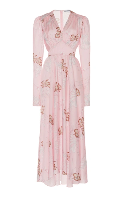 Shop Rabanne Embellished Floral-print Georgette Midi Dress