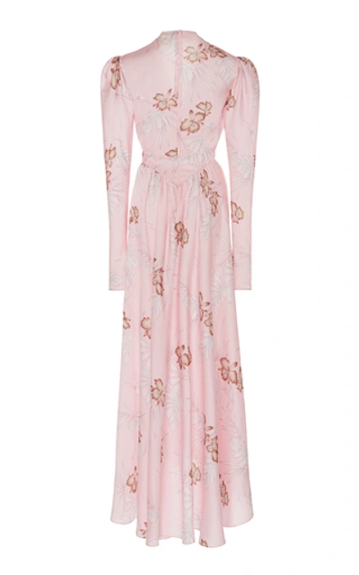 Shop Paco Rabanne Embellished Floral-print Georgette Midi Dress