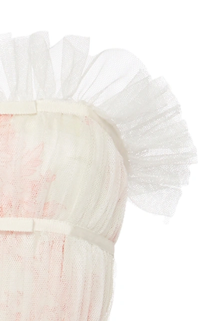 Shop Giambattista Valli Strapless Ruffled Tulle Gown In White