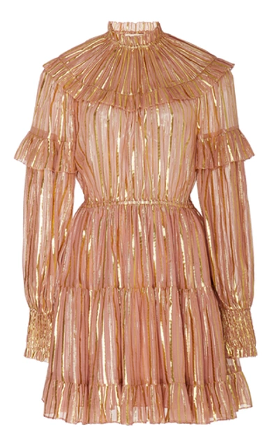 Shop Ulla Johnson Averil Tinsel Mini Dress In Pink