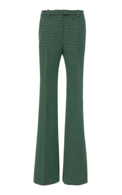 Shop Givenchy Checked Wool-crepe Straight-leg Pants In Plaid