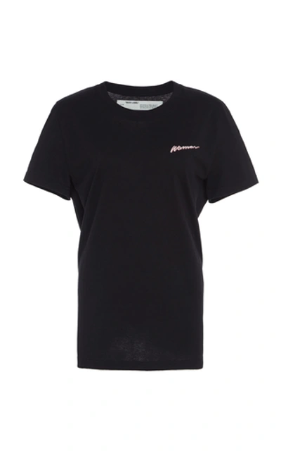 Shop Off-white Women's Printed Cotton T-shirt In Black