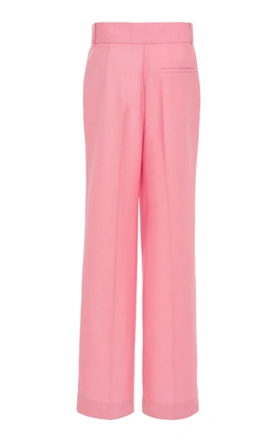 Shop Givenchy Wool Straight-leg Pants In Pink