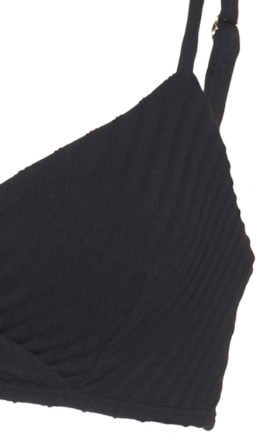 Shop Fella Juan Wrap-effect Bikini Top In Black