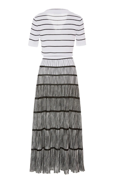 Shop Missoni Striped Ombré Ribbed-knit Dress In Multi