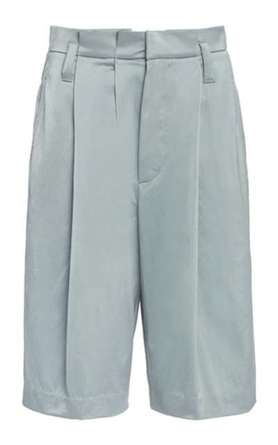 Shop Brunello Cucinelli Pleated Sateen Bermuda Shorts In White