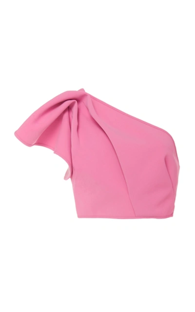 Shop Acler Habana Cold-shoulder Cropped Bodice In Pink