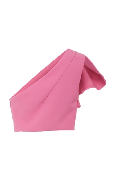 Shop Acler Habana Cold-shoulder Cropped Bodice In Pink