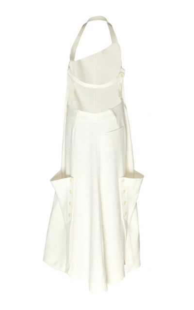 Shop Jacquemus Sleeveless Side-slit Midi Dress In White
