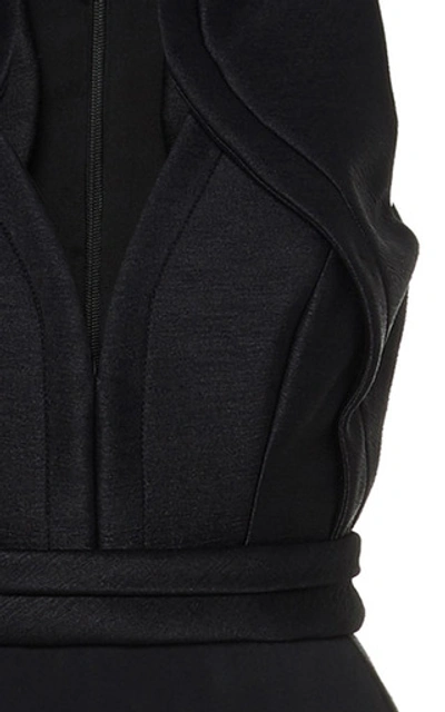 Shop Brandon Maxwell Neoprene Wide-leg Jumpsuit In Black